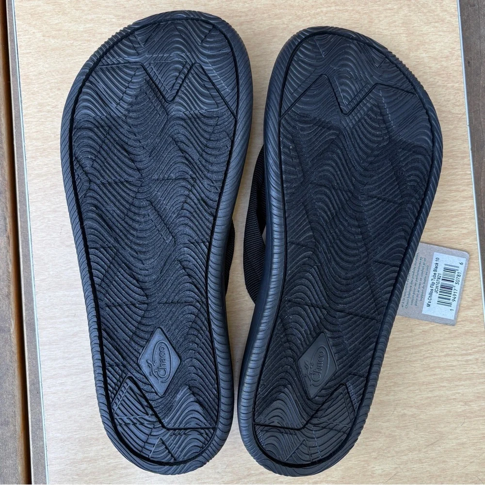 Chaco Men’s Chillos Flip Flops NWT In Tube Black Sz 10